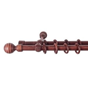Galerie dubla lemn masiv Regal, nuanta mahon, 280 cm - kit complet