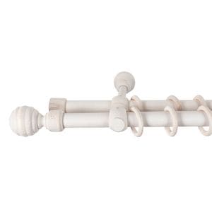 Galerie dubla lemn masiv Regal, nuanta alb-antic, 400 cm - kit complet