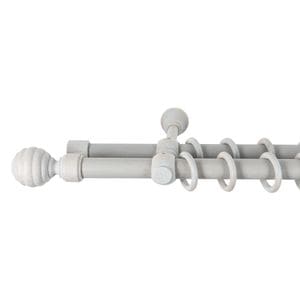 Galerie dubla lemn masiv Regal, nuanta gri-antic, 360 cm - kit complet