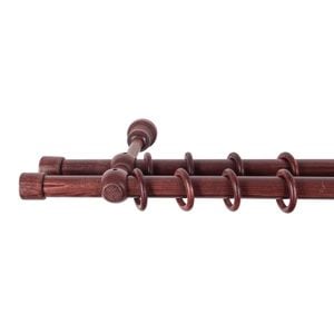 Galerie dubla lemn masiv Cafiro, nuanta mahon, 240 cm - kit complet