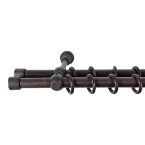 Galerie dubla lemn masiv Cafiro, nuanta wenge, 400 cm, kit complet
