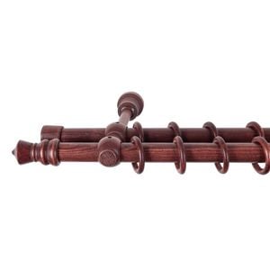 Galerie dubla lemn masiv King, nuanta mahon, 400 cm, kit complet