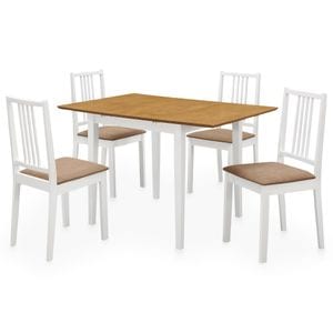 Set mobilier de bucatarie vidaXL, 5 piese, alb, MDF