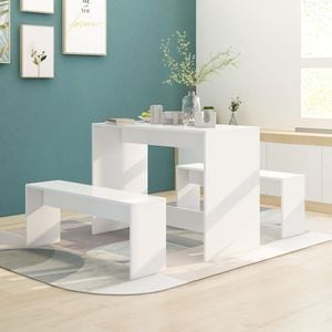 Set mobilier de bucatarie vidaXL, 3 piese, alb, PAL
