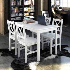 Set mobilier de bucatarie vidaXL, 5 piese, alb  