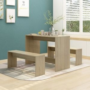 Set mobilier de bucatarie vidaXL, 3 piese, stejar sonoma, PAL