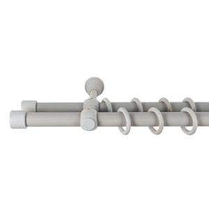 Galerie dubla lemn masiv Cafiro, nuanta gri-antic, 400 cm, kit complet