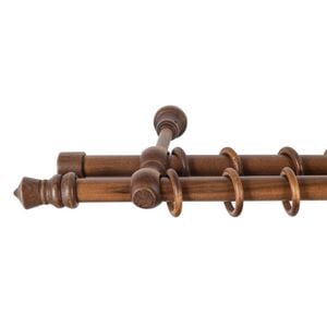 Galerie dubla lemn masiv King, nuanta nuc, 160 cm, kit complet