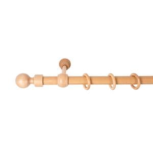 Galerie simpla lemn masiv Giro, consola standard, nuanta stejar, 360 cm, kit complet