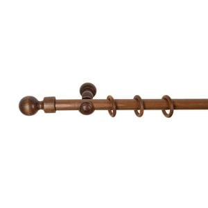 Galerie simpla lemn masiv Giro, consola clasica, nuanta nuc, 240 cm, kit complet