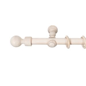 Galerie simpla lemn masiv Giro, consola clasica, nuanta alb-antic, 360 cm - kit complet