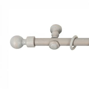 Galerie simpla lemn masiv Giro, consola clasica, nuanta gri-antic, 400 cm - kit complet