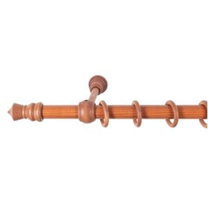Galerie simpla lemn masiv King, consola standard, nuanta cires, 400 cm, kit complet