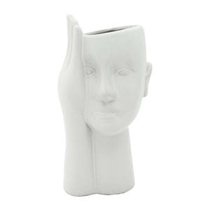 Vaza decorativa Ella Home Mind, ceramica, 13 x 10 x 24 cm, alb