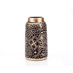 Vaza decorativa Ella Home Curves, ceramica, 11.5 x 21 cm, negru