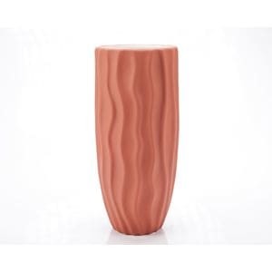 Vaza decorativa Ella Home Waves, ceramica, 12 x 12 x 29 cm, corai