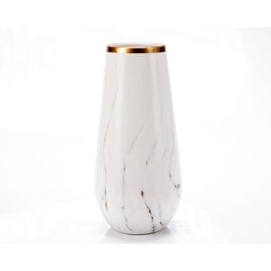 Vaza decorativa Ella Home Aqua, ceramica, 7.5x24 cm, alb