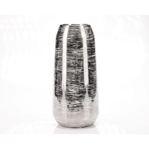 Vaza decorativa Ella Home Silver, ceramica, 14x9x30 cm, argintiu