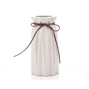 Vaza decorativa Ella Home, ceramica, 12 x 11 x 25 cm, alb
