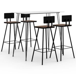 Set mobilier de bar vidaXL, 5 piese, alb