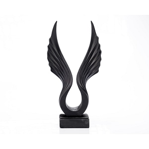 Statueta Ella Home Flight Black, rasina, 15x5.5x29.5 cm