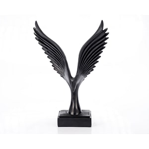 Statueta Ella Home Bird Black, rasina, 16x5x24 cm
