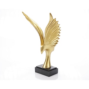 Statueta Ella Home Bird Gold, rasina, 16x5x24 cm