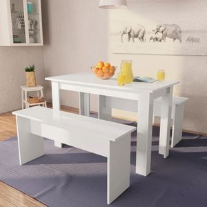 Set mobilier bucatarie vidaXL, 3 piese, PAL, alb