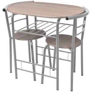 Set mobilier bar vidaXL, pentru mic dejun, MDF, 3 piese, maro
