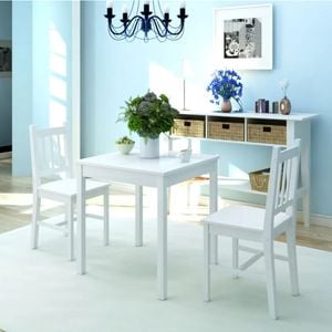 Set mobilier bucatarie vidaXL, 3 piese, alb, lemn de pin