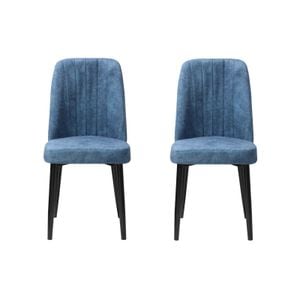 Set 2 Scaune Artemis, 90x43x43 cm, blue, picior negru 