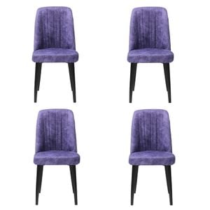 Set 4 Scaune Artemis, 90x43x43 cm, mov, picior negru