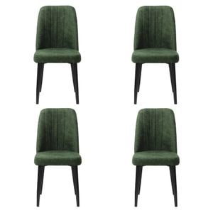 Set 4 Scaune Artemis, 90x43x43 cm, verde, picior negru