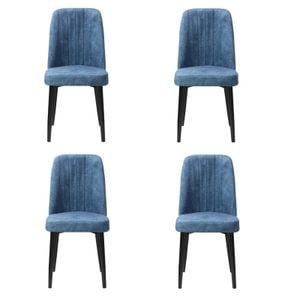Set 4 Scaune Artemis, 90x43x43 cm, blue, picior negru