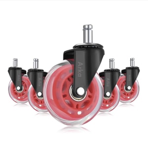 Set de 5 roti de silicon profesional ARKA RX900T, 2.5 inch, tija de 10 mm, rosu