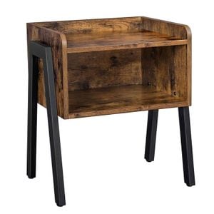Noptiera VASAGLE, compartiment de depozitare frontal deschis, MDF, 42x35x52cm, maro rustic