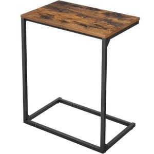Masa laterala VASAGLE pentru laptop sau servire masa, stil industrial, 55x35x66cm, maro rustic si negru