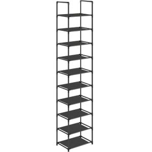 Suport pentru pantofi SONGMICS cu 10 nivele, cadru metalic, rafturi din textil, 33x33x173cm, negru