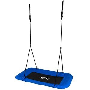 Leagan cuib DacEnergy, cadru otel, poliester Oxford acoperit 600D, dreptunghiular, material impermeabil, 110 x 70 cm, albastru