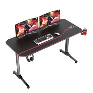 Birou gaming Arka Evolution Z8, Profesional black red, pentru 2 monitoare, suprafata black carbon, 140 x 60cm, Mouse Pad