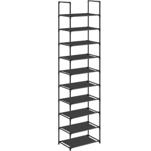 Raft de depozitare SONGMICS pantofi pe 10 niveluri, metal, instalare modulara, 28x45x173cm, negru