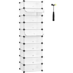 Dulap de depozitare SONGMICS pantofi modular, configurabil cu 10 compartimente, 43x31x173cm, alb