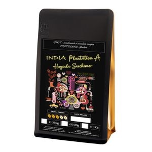Cafea de specialitate, proaspat prajita la comanda, boabe, INDIA Plantation A Hoysala Sarchimor, 250 g