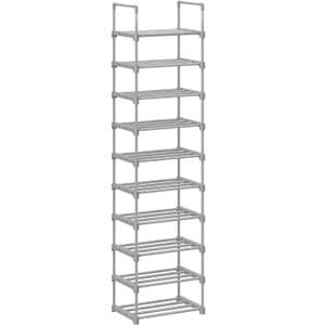 Suport pentru pantofi SONGMICS, cadru metalic cu 10 nivele, design personalizabil, 30x45x174cm, gri