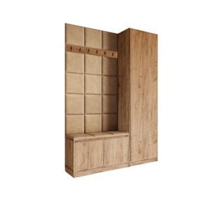 Cuier Hol Klaus I, kraft cu tapiterie crem, 150 x 205 x 33 cm