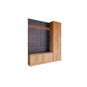 Cuier Hol Klaus III, kraft cu tapiterie gri inchis, 180 x 205 x 33 cm