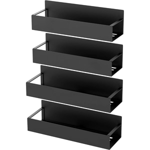 Set rafturi magnetice bucatarie/baie ELINDOR, 4 piese, Negru