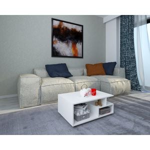 Masuta Cafea Haaus Tapa, Alb, 80 x 50 x 40 cm