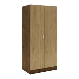 Dulap haaus Pedro, 2 Usi, Stejar Bronz/Lemn Natural, 80 x 51 x 170 cm