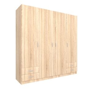 Dulap haaus Nero, 4 Usi, Stejar Sonoma, 196 x 55 x 200 cm
